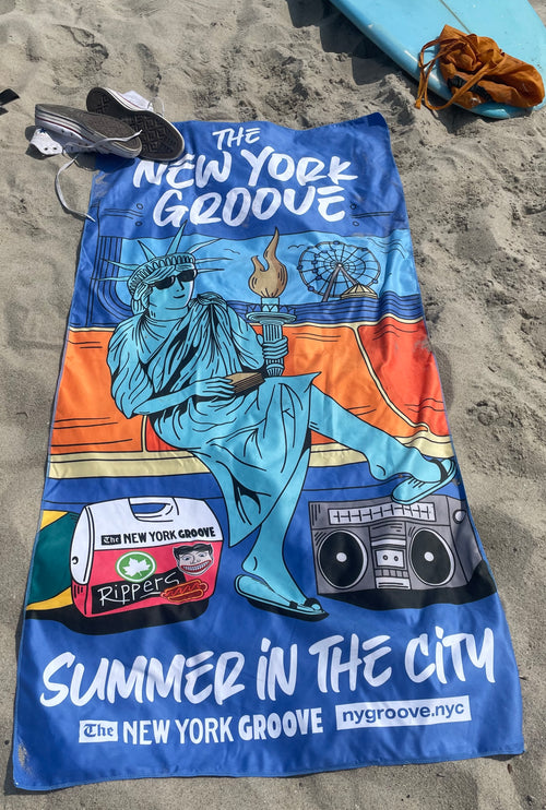 summer in the city beach towel 